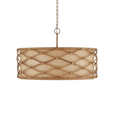 Currey & Company Partita 28.25" Rattan 3-Light Pendant 4