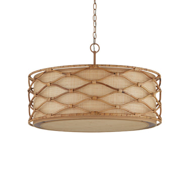 Currey & Company Partita 28.25" Rattan 3-Light Pendant 5