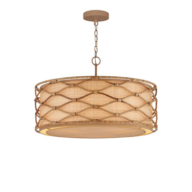 Currey & Company Partita 28.25" Rattan 3-Light Pendant 6