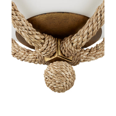 Currey & Company Passageway 14.5" Rope Flush Mount 1