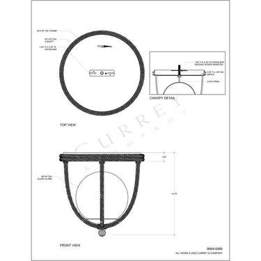 Currey & Company Passageway 14.5" Rope Flush Mount 5