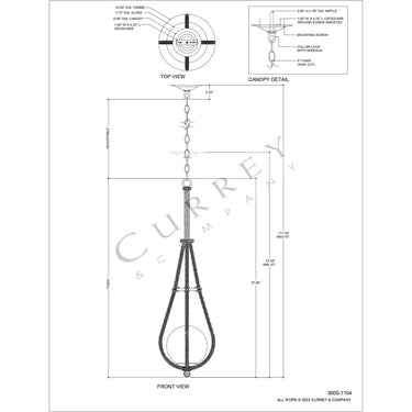 Currey & Company Passageway 7" Rope 1-Light Pendant 5