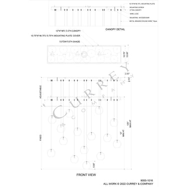Currey & Company Pathos 15-Light Linear Multi-Drop Pendant 4
