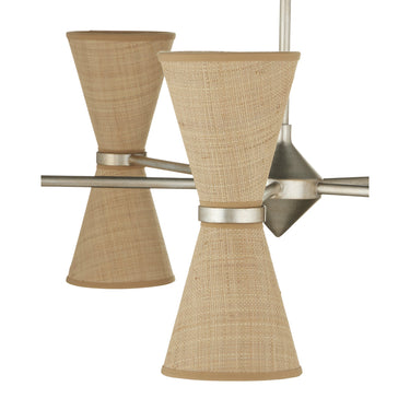 Currey & Company Pennyworth 36" Grasscloth 10-Light Chandelier 1