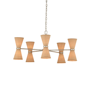 Currey & Company Pennyworth 36" Grasscloth 10-Light Chandelier 3