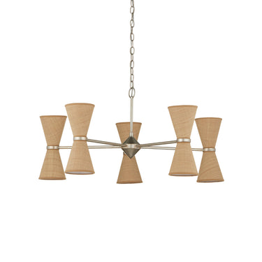 Currey & Company Pennyworth 36" Grasscloth 10-Light Chandelier 4
