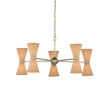 Currey & Company Pennyworth 36" Grasscloth 10-Light Chandelier 