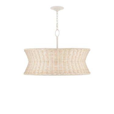 Currey & Company Phebe 28.5" Rattan 4-Light Chandelier 4