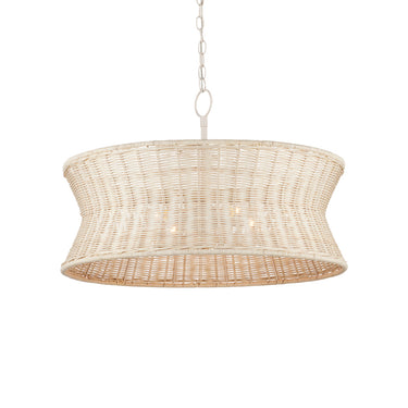 Currey & Company Phebe 28.5" Rattan 4-Light Chandelier 