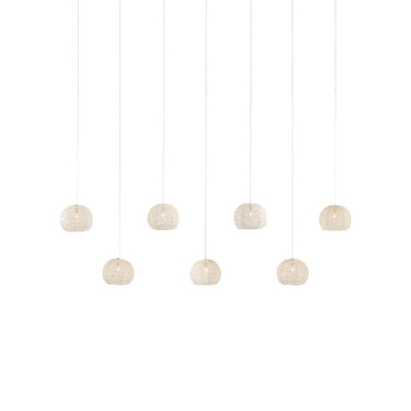 Currey & Company Piero White 7-Light Linear Multi-Drop Pendant 