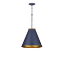 Currey & Company Pierrepont Blue 1-Light Pendant 15