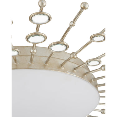 Currey & Company Planisphere 28" Silver LED Flush Mount 1