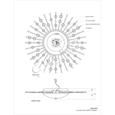 Currey & Company Planisphere 28" Silver LED Flush Mount 5