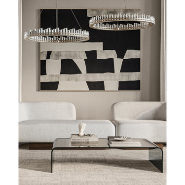 Currey & Company Pleiades 36" Seeded Crystal LED Chandelier 8