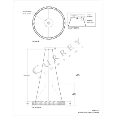 Currey & Company Pleiades 36" Seeded Crystal LED Chandelier 9