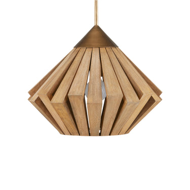 Currey & Company Plunge 18" Wood 1-Light Pendant 3