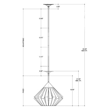 Currey & Company Plunge 18" Wood 1-Light Pendant 6