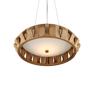Currey & Company Plunge 30" Wood LED Chandelier 3