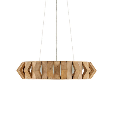 Currey & Company Plunge 30" Wood LED Chandelier 4
