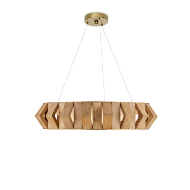 Currey & Company Plunge 30" Wood LED Chandelier 5