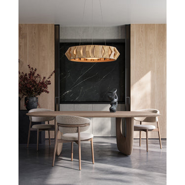 Currey & Company Plunge 30" Wood LED Chandelier 6