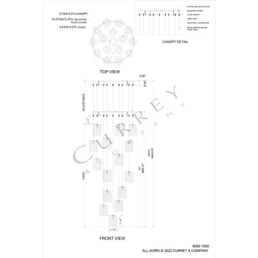 Currey & Company Regatta 15-Light Round Multi-Drop Pendant 4