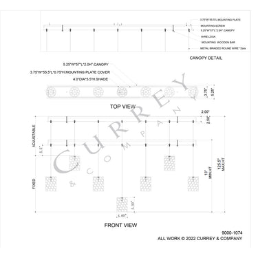 Currey & Company Regatta 7-Light Linear Multi-Drop Pendant 4