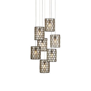 Currey & Company Regatta 7-Light Round Multi-Drop Pendant 