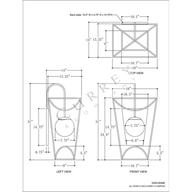 Currey & Company Rochefort 1-Light Indoor/Outdoor Wall Sconce 10