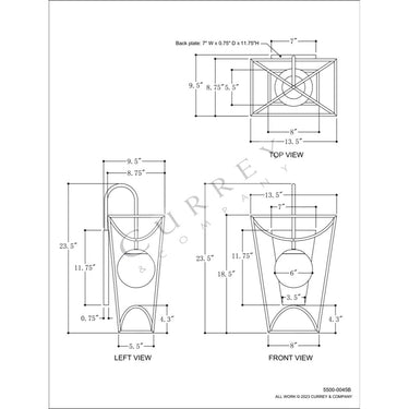 Currey & Company Rochefort 1-Light Indoor/Outdoor Wall Sconce 11