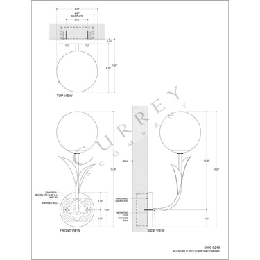 Currey & Company Rossville 1-Light Wall Sconce 4