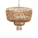 Currey & Company Sabia 28" Beaded 6-Light Chandelier 