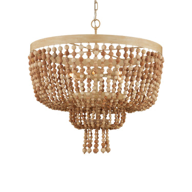 Currey & Company Sabia 28" Beaded 6-Light Chandelier 