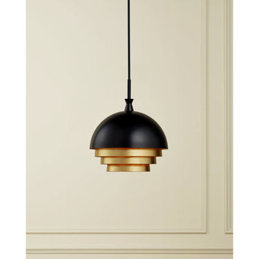 Currey & Company Salviati 17.75" Black Gold 3-Light Pendant 4