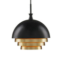 Currey & Company Salviati 17.75" Black Gold 3-Light Pendant 