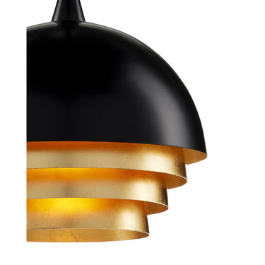 Currey & Company Salviati 9.75" Black Gold 1-Light Pendant 1