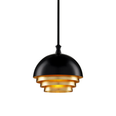 Currey & Company Salviati 9.75" Black Gold 1-Light Pendant 2