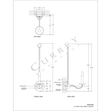 Currey & Company Saxon 1-Light Wall Sconce 8