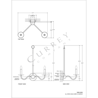 Currey & Company Saxon 2-Light Wall Sconce 5