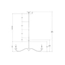 Currey & Company Saxon 43.25" 2-Light Linear Chandelier 5