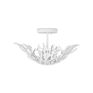 Currey & Company Snowfall 21.5" 3-Light Semi-Flush Mount 3