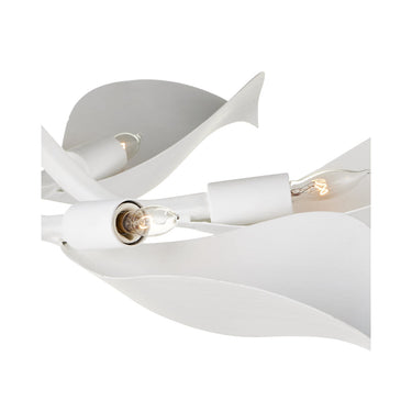 Currey & Company Snowflower 36" White 6-Light Semi-Flush Mount 1