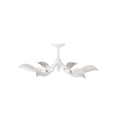 Currey & Company Snowflower 36" White 6-Light Semi-Flush Mount 2