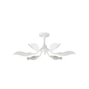 Currey & Company Snowflower 36" White 6-Light Semi-Flush Mount 3