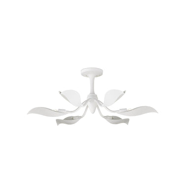 Currey & Company Snowflower 36" White 6-Light Semi-Flush Mount 3
