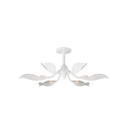 Currey & Company Snowflower 36" White 6-Light Semi-Flush Mount 