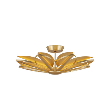 Currey & Company Stewart 31.5" Gold 8-Light Semi-Flush Mount 