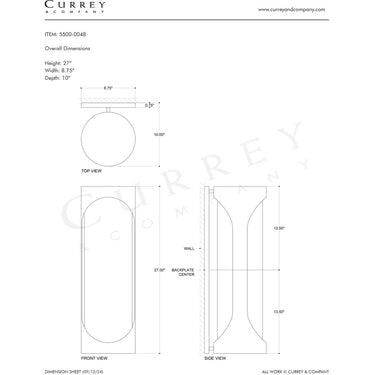 Currey & Company Swale Outdoor 1-Light Wall Sconce 14