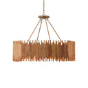 Currey & Company Teahouse 32.25" Rattan 8-Light Convertible Chandelier 3