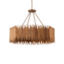 Currey & Company Teahouse 32.25" Rattan 8-Light Convertible Chandelier 6